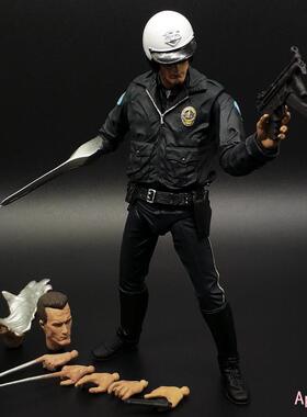 终结者手办模型7寸阿诺未来战士T800警察骑警T1000机械骨架T2