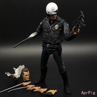 终结者手办模型7寸阿诺未来战士T800警察骑警T1000机械骨架T2