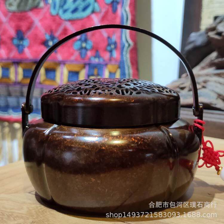 南瓜提篮炉黄铜电镀包浆色甘露寺律宗山宝华山纪念（现货）