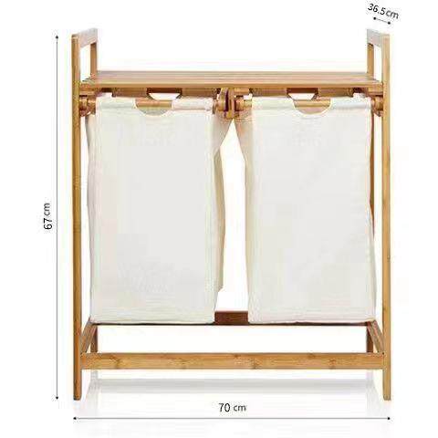 碧诚竹制简约脏衣篓多层家用置物架收纳筐居家玩具生活用品收纳箱