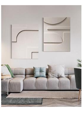 木雕 砂岩设计师简约现装饰画样板间客厅玄关手工挂画