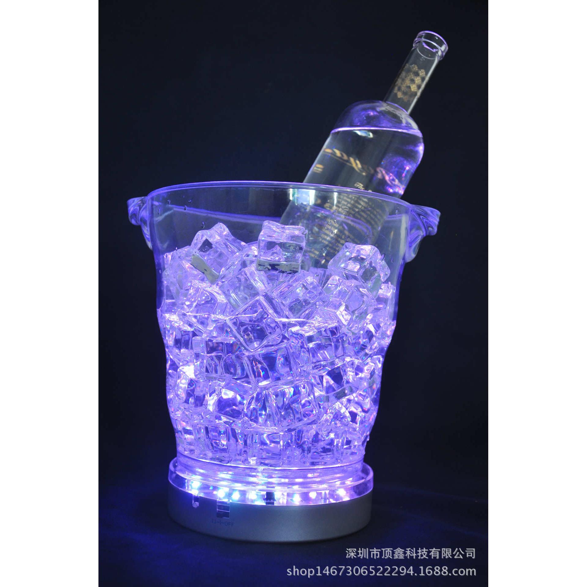 15CM可充电遥控洋酒红酒装饰灯座 可充电冰桶遥控灯盘