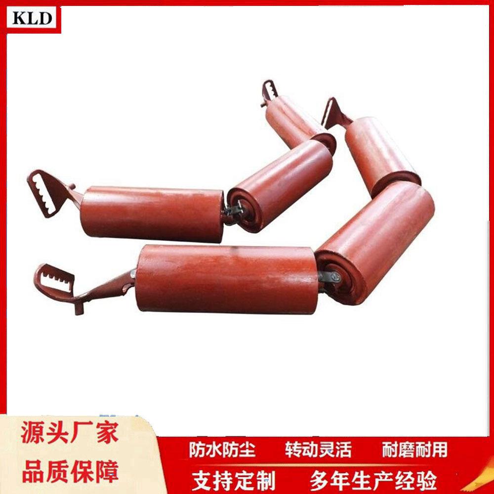 输送带橡胶托辊组 橡胶上托辊铸胶拖辊 槽型包胶托辊橡胶耐磨托辊