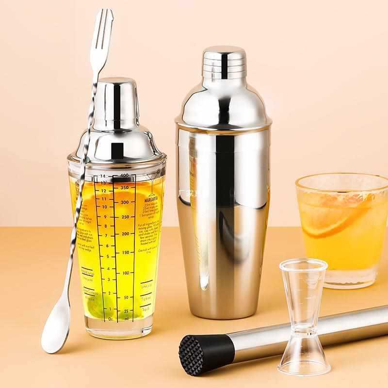 玻璃雪克杯调酒器套装奶茶店手打柠檬茶制作工具摇暴打手