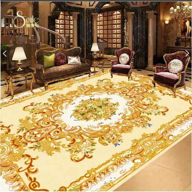 瓷砖地砖仿真地毯贴纸防水耐磨客厅欧式3d立体装饰地面自粘地板贴