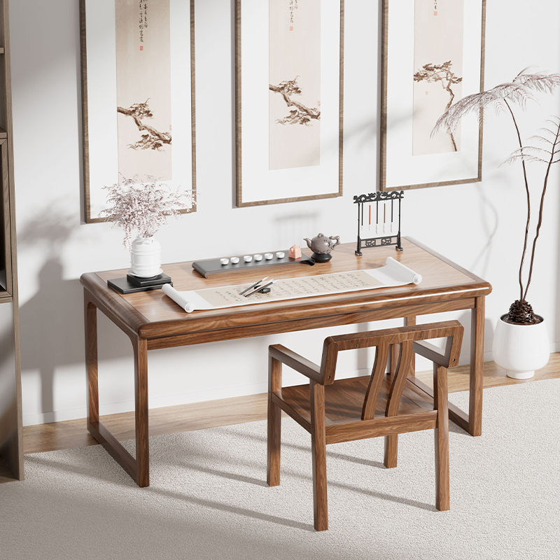 中式实木书法桌椅画桌画案国学桌写字台家用学习电脑桌办公室书桌