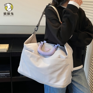 紫色旅行包可上飞机时尚大容量高颜值干湿分离可扩容手提行李袋女