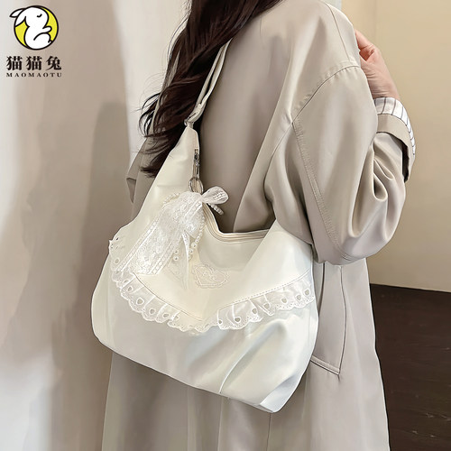 实用型帆布托特女小众云朵斜挎包