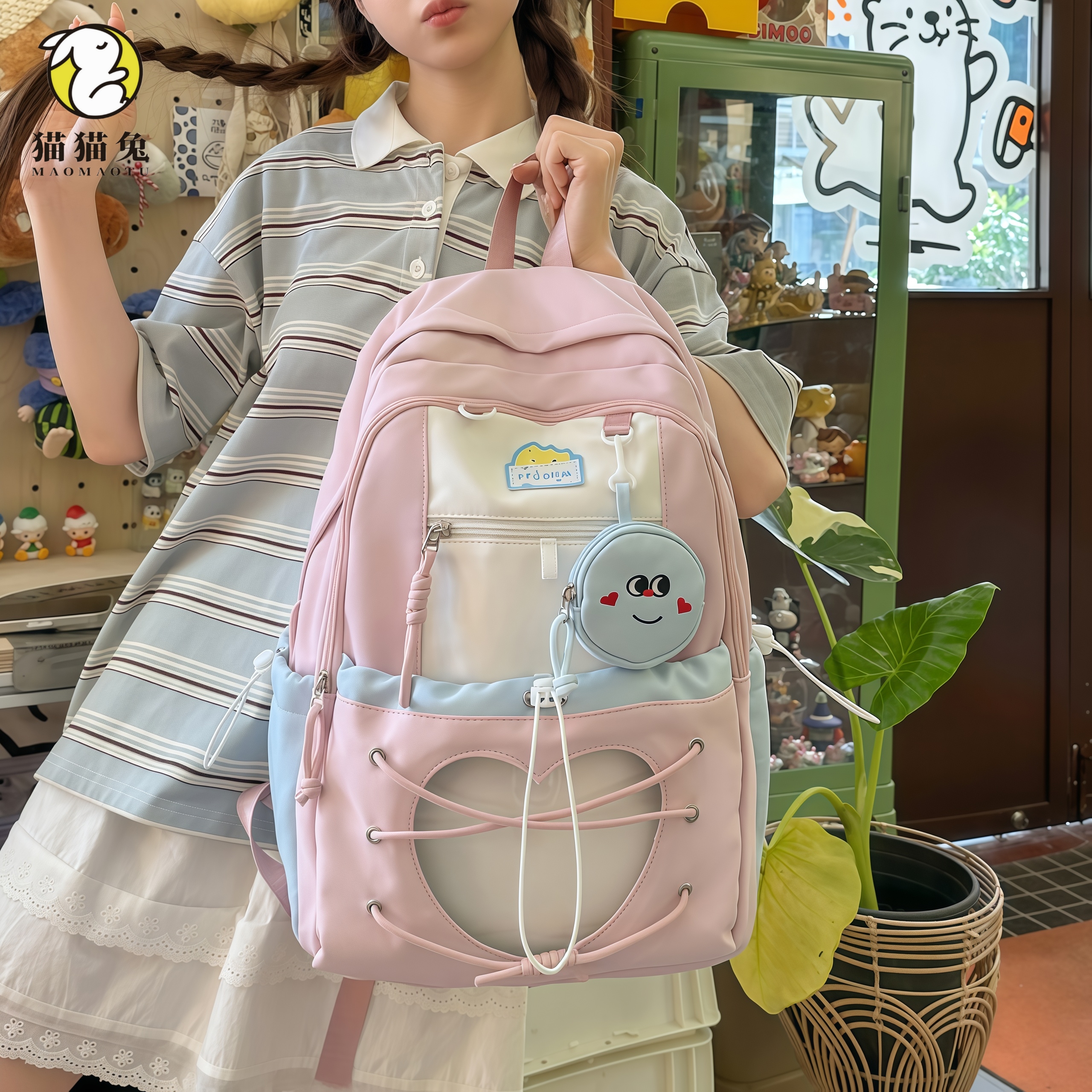 高颜值韩版学院风大容量双肩包