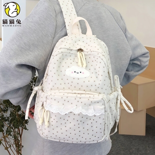 通勤双肩包ins女生百搭轻便高颜值小众灯芯绒背包春游研学小书包