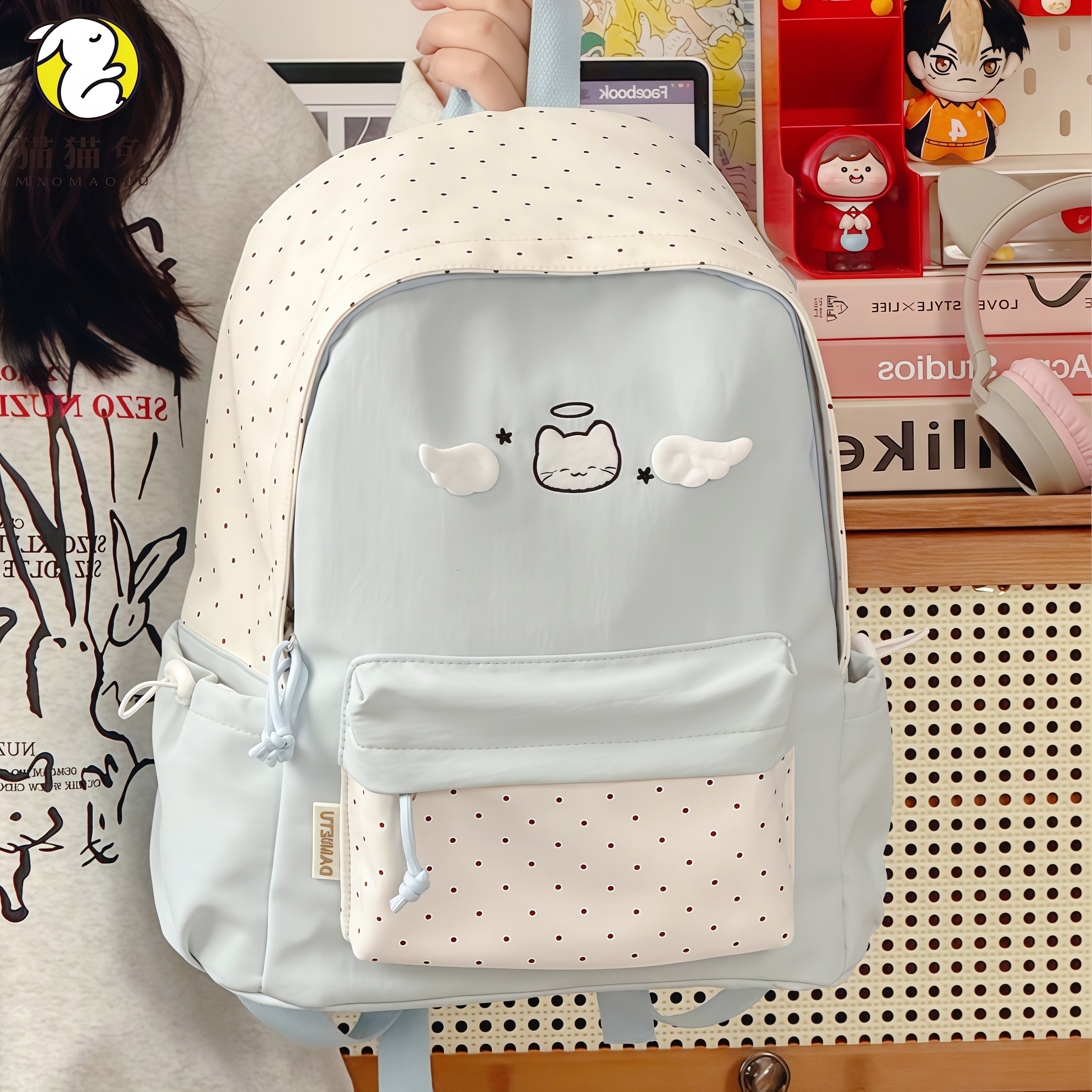 通勤双肩包可爱女生小学生初中生ins百搭高颜值轻便书包出游背包,箱包皮具/热销女包/男包,双肩背包,淘宝优惠券,粉丝福利购,淘宝优惠卷