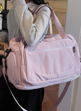 短途旅行包女款运动健身包紫色瑜伽包高颜值女士手提旅游收纳袋女