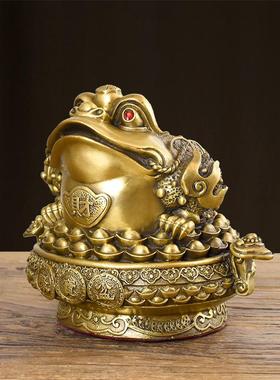 纯铜金蟾摆件招财金蝉三足蟾蜍金蝉店铺开业礼品客厅办公室装饰品