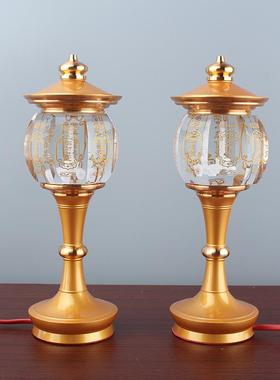 供财神关公全套供佛用品套装合金琉璃供香炉果盘水杯佛灯桌面摆件