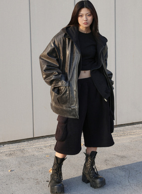 THE COLLECTORS韩国正品langer摇粒绒松紧腰短裤