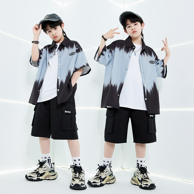 街舞儿童潮服演出服男童套装hiphop童装嘻哈走秀女架子.鼓爵士舞