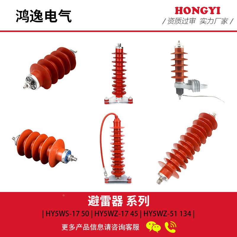 鸿逸氧化锌避器YH5WZ-351/134电站型5KV户HY5WZ-51外硅橡胶高压雷