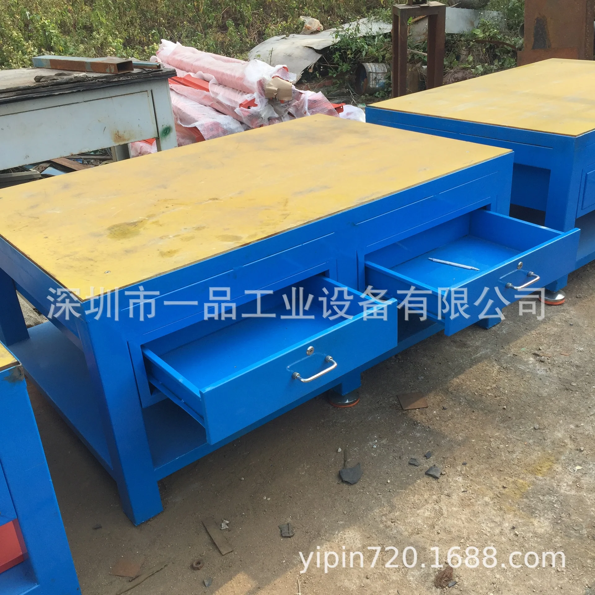 车间模具工作台模房装配修模桌钢板重型钳工操作台虎钳飞模维修桌