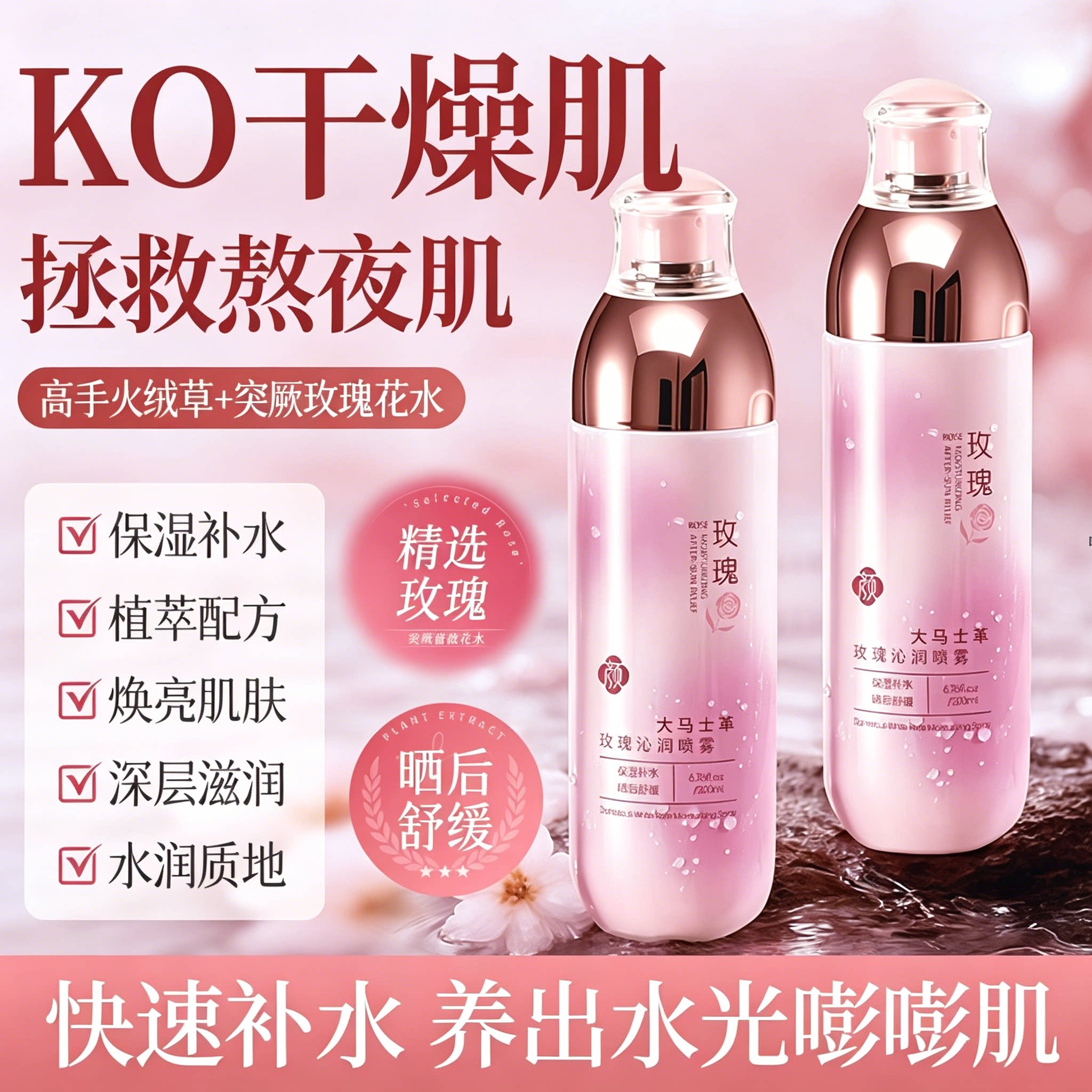 玫瑰爽肤水小分子喷雾面部图片