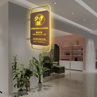 双层广告灯箱高档铁艺双面侧挂防雨美甲美容项目展示防水广告招牌