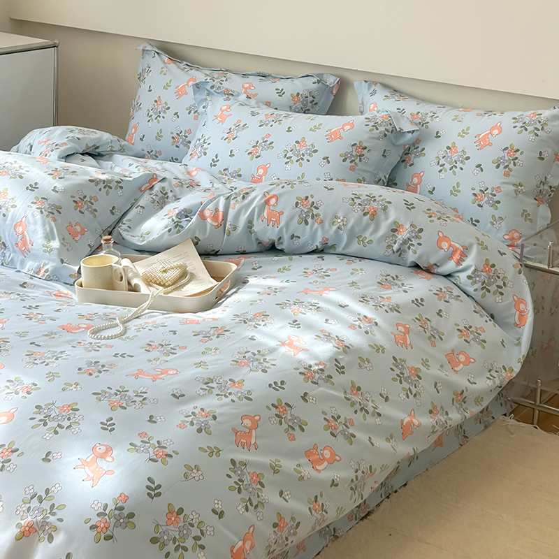 100全棉被套单件150x200宿舍学生单人被罩三件套新款双人1.8