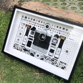 真相机拆机装 饰画挂画复古实木相框挂画手工拆解相机零件画简约
