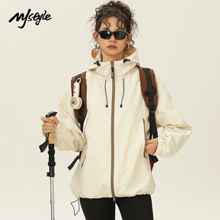 男女同款 式 2025春秋季 新款 外套 美式 STYLE户外登山连帽冲锋衣款