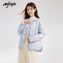 MJ STYLE短款轻薄羽绒服女2025冬季新款保暖圆领内胆宽松时尚外套
