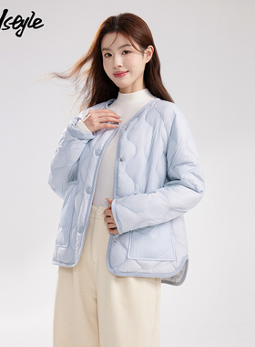 MJ STYLE短款轻薄羽绒服女2025冬季新款保暖圆领内胆宽松时尚外套