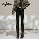 显瘦小脚铅笔裤 高腰修身 女秋冬2025新款 子 STYLE黑色紧身牛仔裤