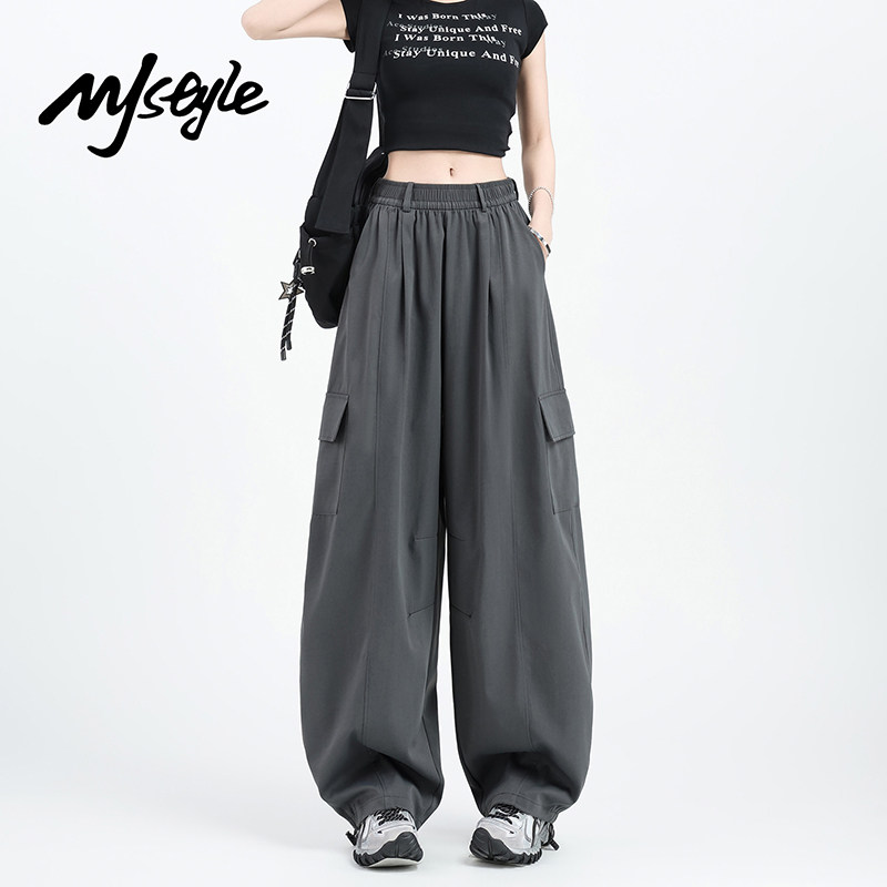 MJ STYLE美式速干工装裤女2026年新款夏季凉感阔腿裤高腰休闲裤子