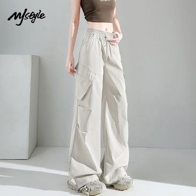 MJSTYLE美式速干工装阔腿裤女