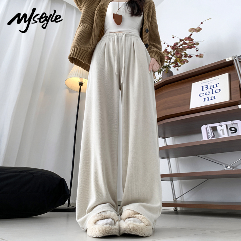 MJSTYLE白色柔软糯米裤女2025秋