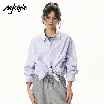MJSTYLE条纹衬衫女2025年春