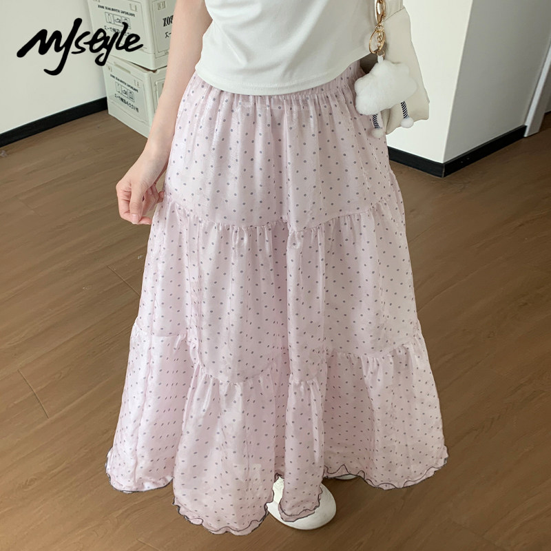 MJSTYLE甜美粉色半身裙女2026