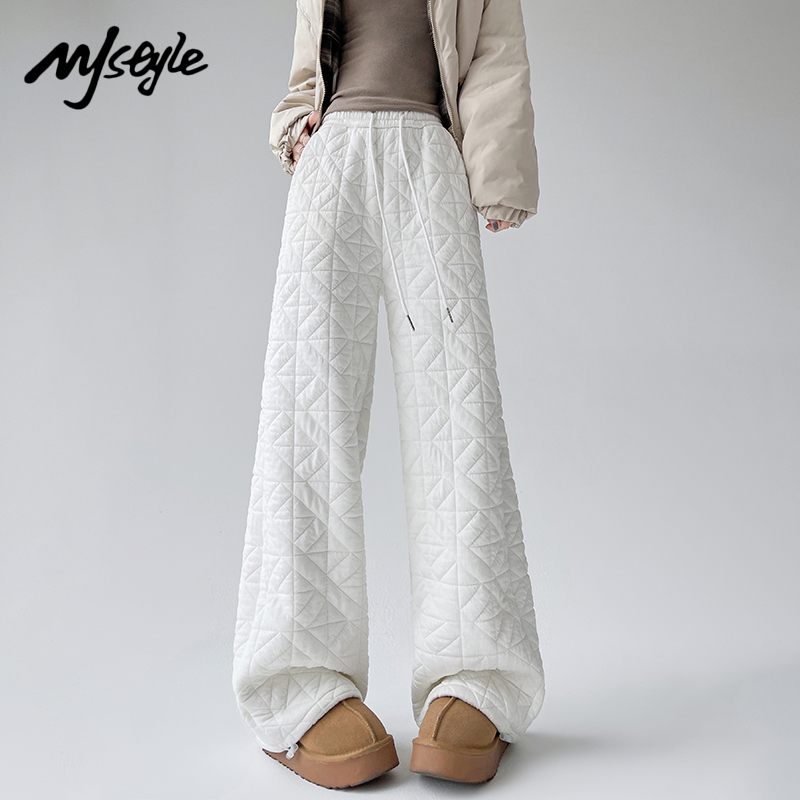 MJSTYLE萎格加厚夹棉阔腿裤女冬
