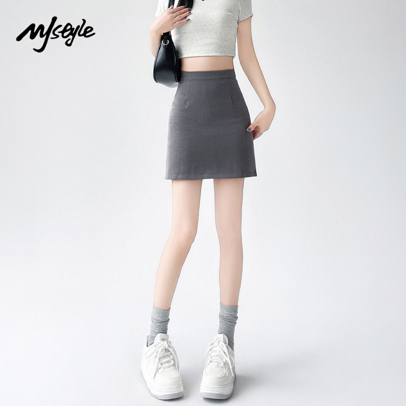 MJSTYEL百搭高腰显瘦西装短裙