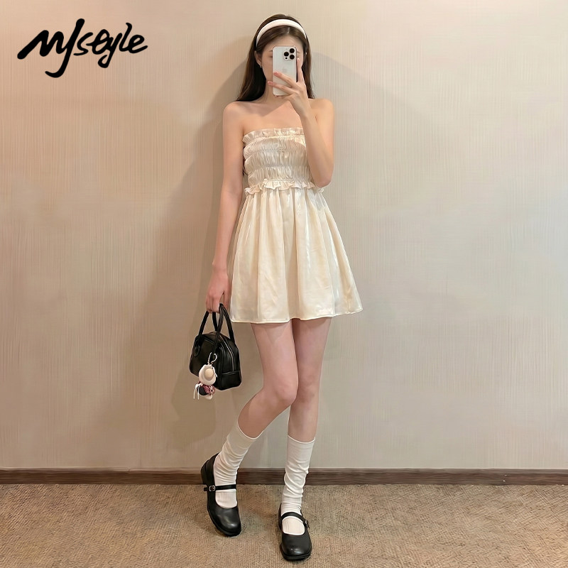 MJSTYLE韩系甜美两穿抹胸半身裙