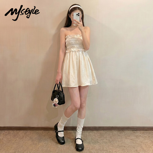 MJSTYLE韩系甜美两穿抹胸半身裙