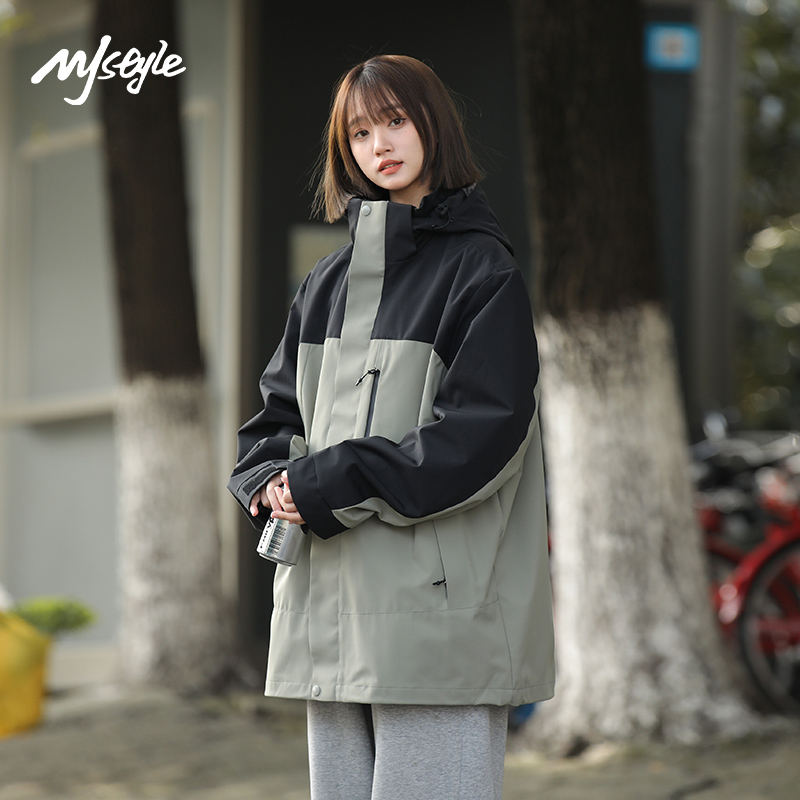 MJSTYLE新款连帽冲锋衣