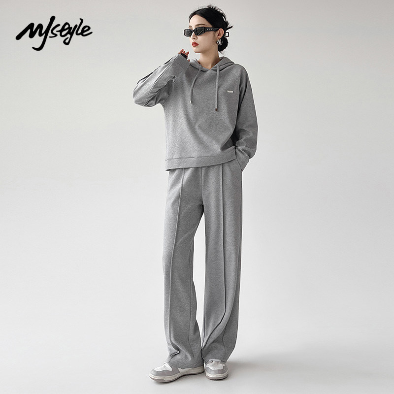 MJ STYLE卫衣运动套装女2025新款春季宽松连帽上衣外套休闲卫裤