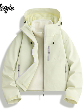 MJ STYLE户外防水冲锋衣女2025秋季新款上衣三合一防风运动外套