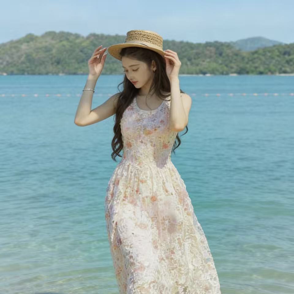 花房少女 立体花朵春夏连衣裙