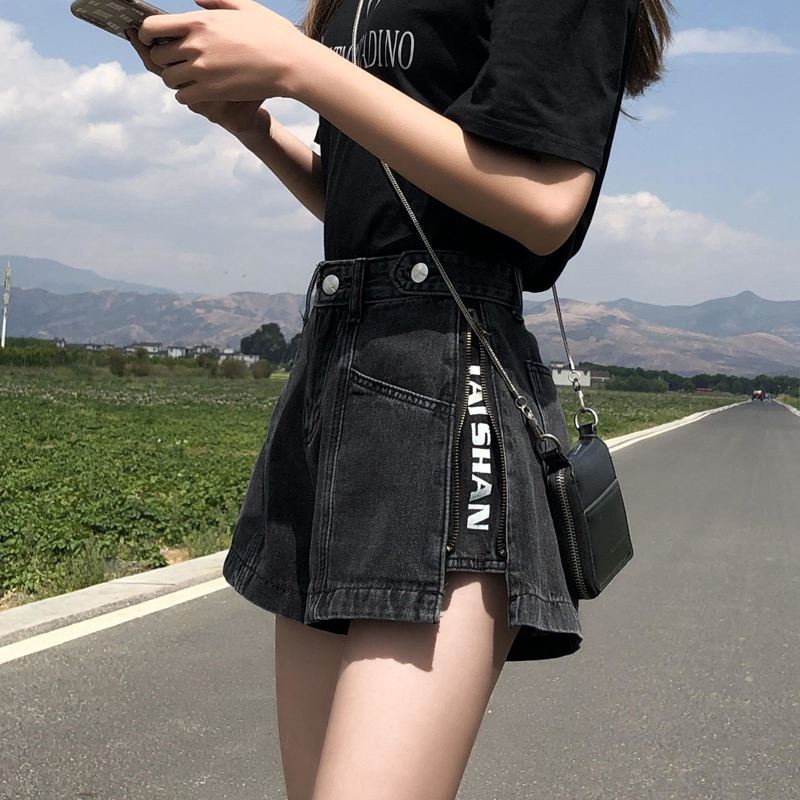 短裤女夏设计感小众宽松高腰夏季薄款年新款显瘦a字牛仔热裤