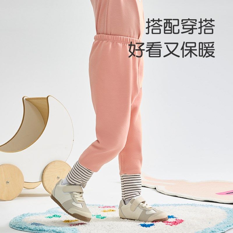 宝宝打底裤秋冬加绒加厚男童女童外穿休闲裤保暖长裤儿童裤子冬季