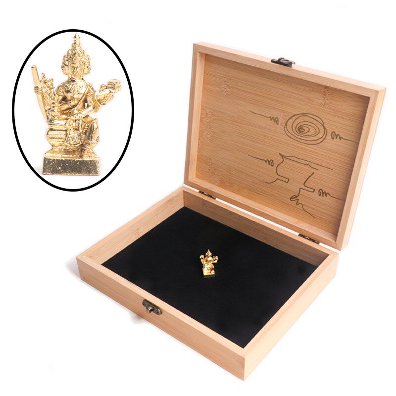 泰国佛牌 龙婆斋 2567年 四面佛 佛牌收纳盒 木制盒 摆件