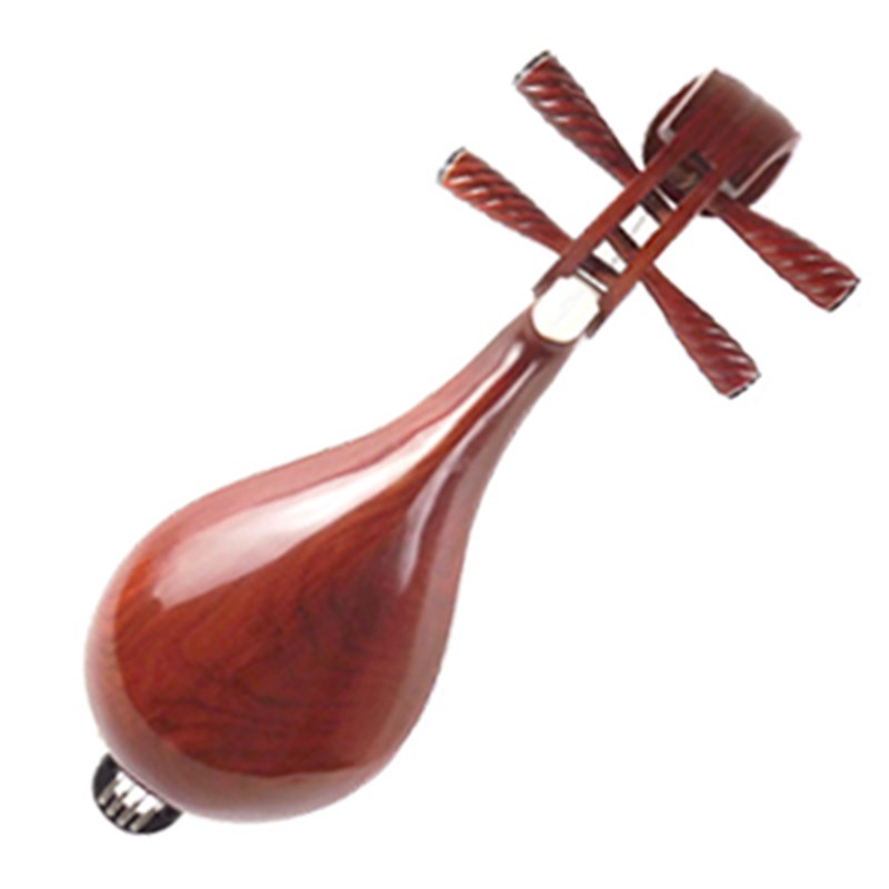 梵巢牌弹拨民族乐器红花梨木铜品骨花柳琴手工制作赠配件拨片弦盒