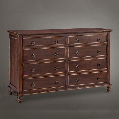 美式欧式家具实木雕花双人柱子软包布艺拉扣1.8米床多斗柜床头柜