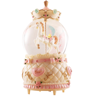 旋转木马城堡水晶球音乐盒八音盒梦幻女生女孩儿童生日圣诞节礼物