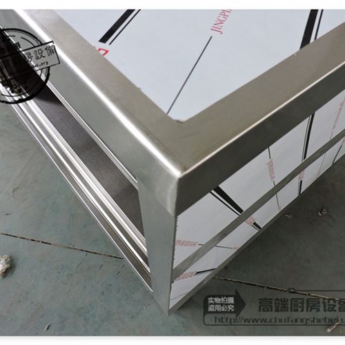 组装单通拉门操作台不锈钢双层工作台柜/商用厨房酒店切配菜打荷
